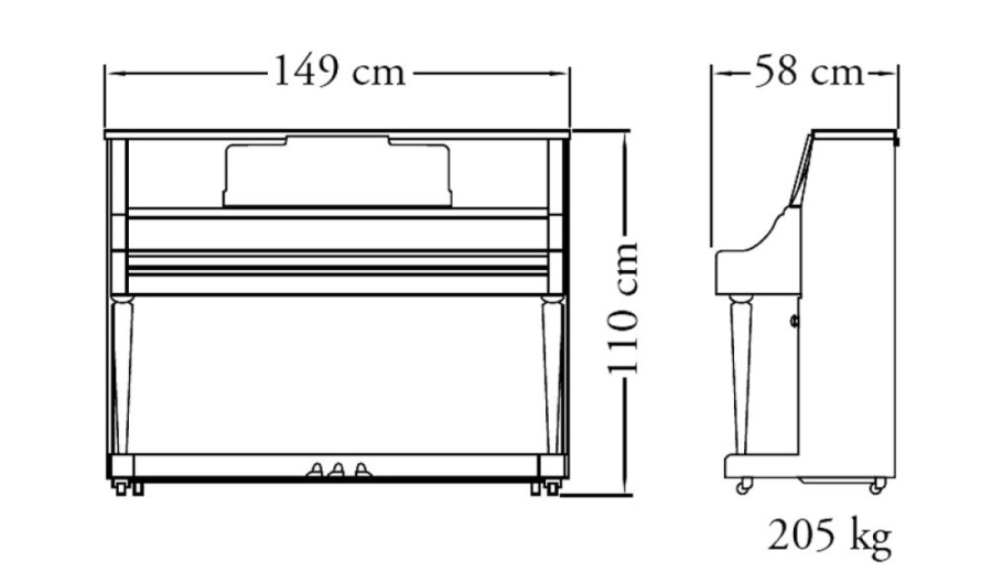 Yamaha M2 Dimensions